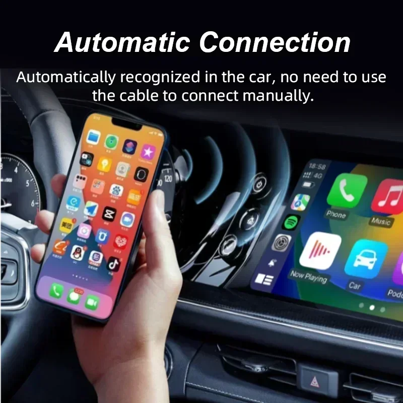 Nowy CarPlay Mini Box Apple CarPlay i Android Auto 2 w 1 Nawigacja samochodowa 5,8 GHz Wifi Plug & Play Uniwersalny Pasuje do 98% samochodów