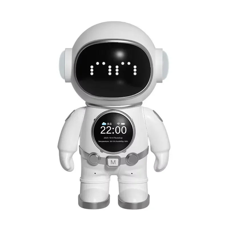 AI Voice Interaction Alarm Clock Astronaut Toy Smart Desktop Device Educational Gift for Kids Interactive Robot Companion