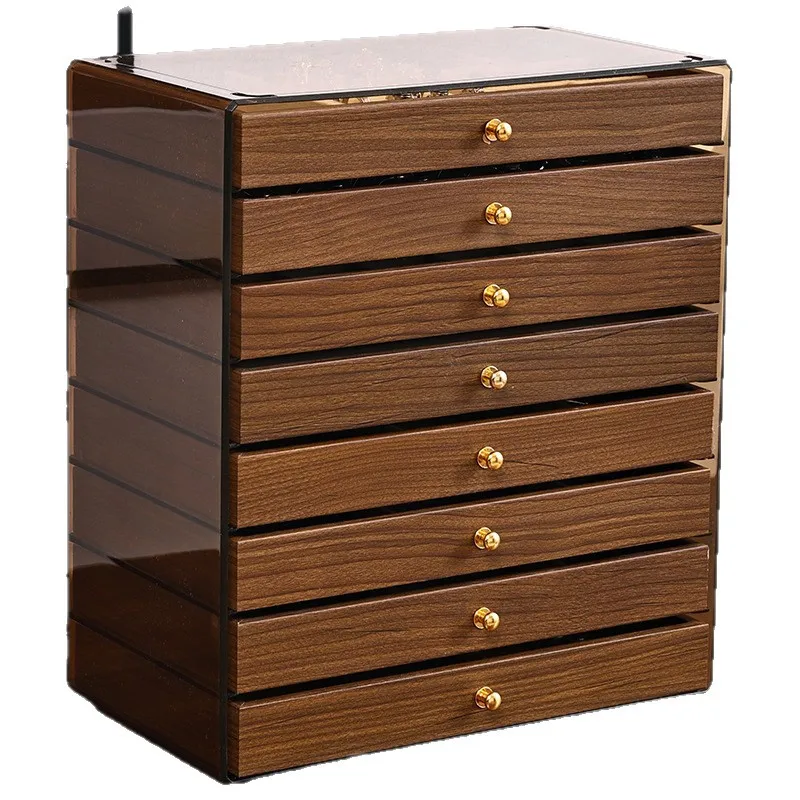 HYS Multi-layer Drawer Jewelry Storage Box Large Capacity Transparent Necklace Ring Earrings Bracelet Bracelet Jewelry