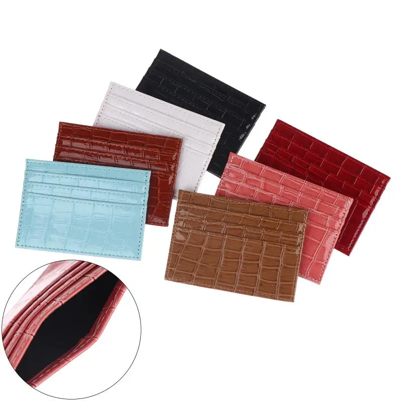 Slim Women Card Holder Wallet Pu Thin Women's Business Credit Card Case Bag Student Id Bus Card Cover Purse
