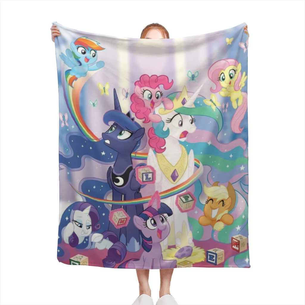 Fluffy Baby Blanket My Little Pony Sofa Camp Nap Bedspread Cozy Flannel Blanket Bedroom Decor