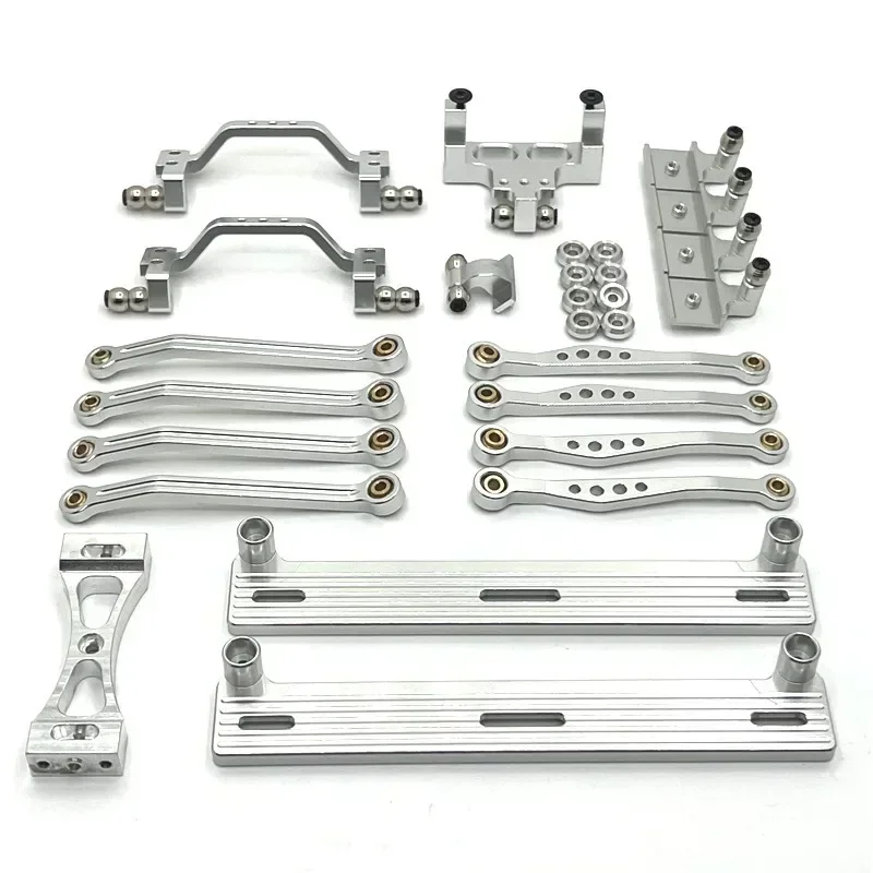 WPL C64 C64-1 Metal Chassis Link Rod Pull Rod Mount Side Pedal Shock Mount Set 1/16 RC Car Upgrade Parts Accessories