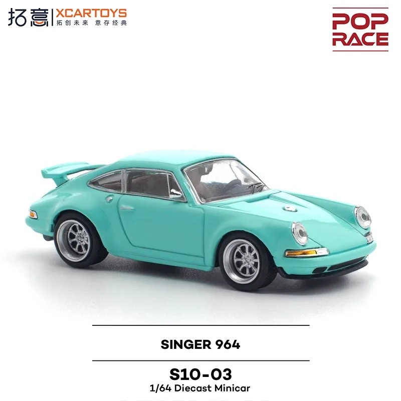 PreSale Xcartoys x Pop Race 1:64 SINGER Blue Die-Cast Car Model Collection Miniature