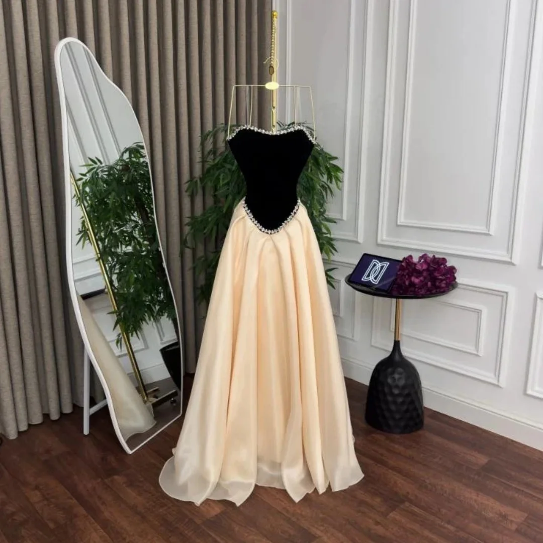 

Простое вечернее платье-сердечко из шифона А-силуэта цвета шампань с бисером, очаровательное пляжное платье для вечеринок для женщин, на заказ