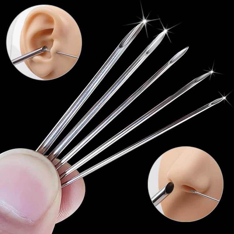 25-Pieces Sterile Disposable Piercing Needles Tool for Navel Ear Nose Lip Body Piercing Kit-Painless and Safe Piercing