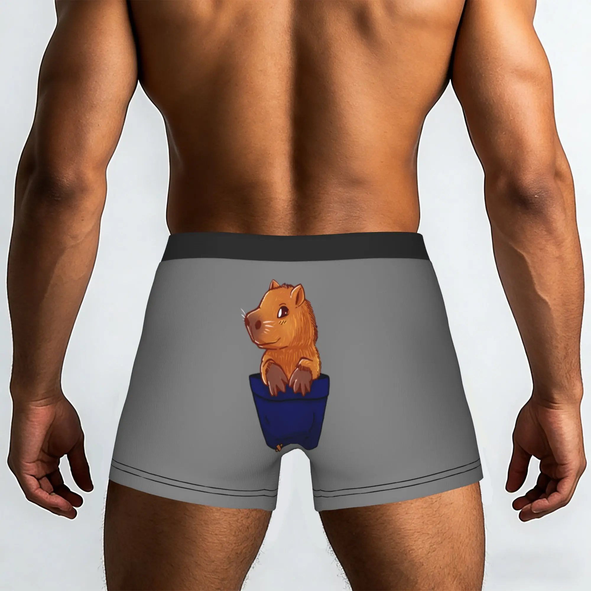 Custom Male Novelty Pocket Cute Capybara Underwear  Boxer Briefs Stretch Shorts Panties Underpants