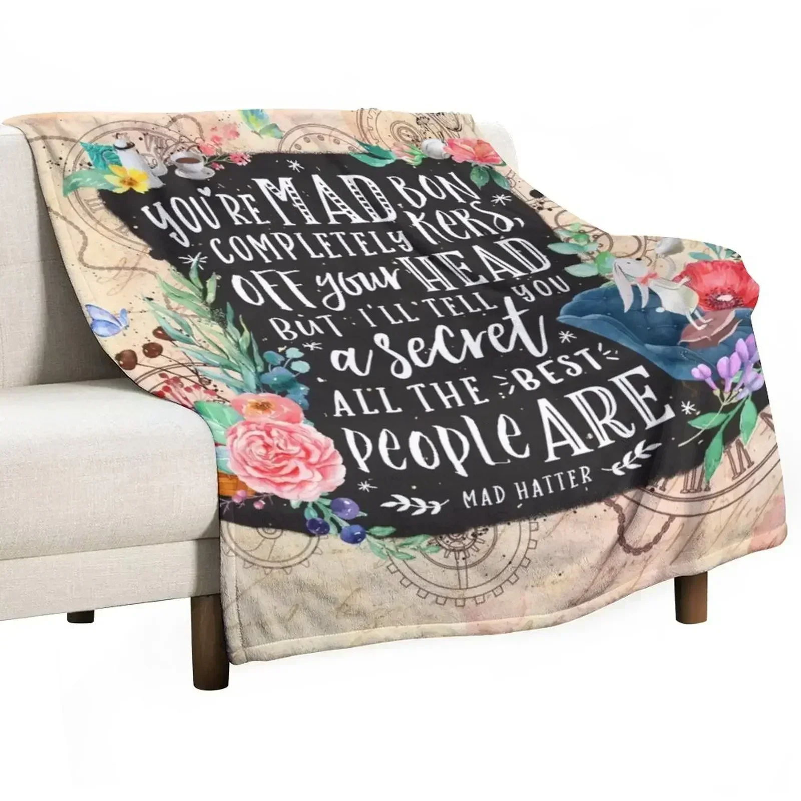 Mad Hatter Throw Blanket Cozy Throw Blanket for Bed Sofa Chair