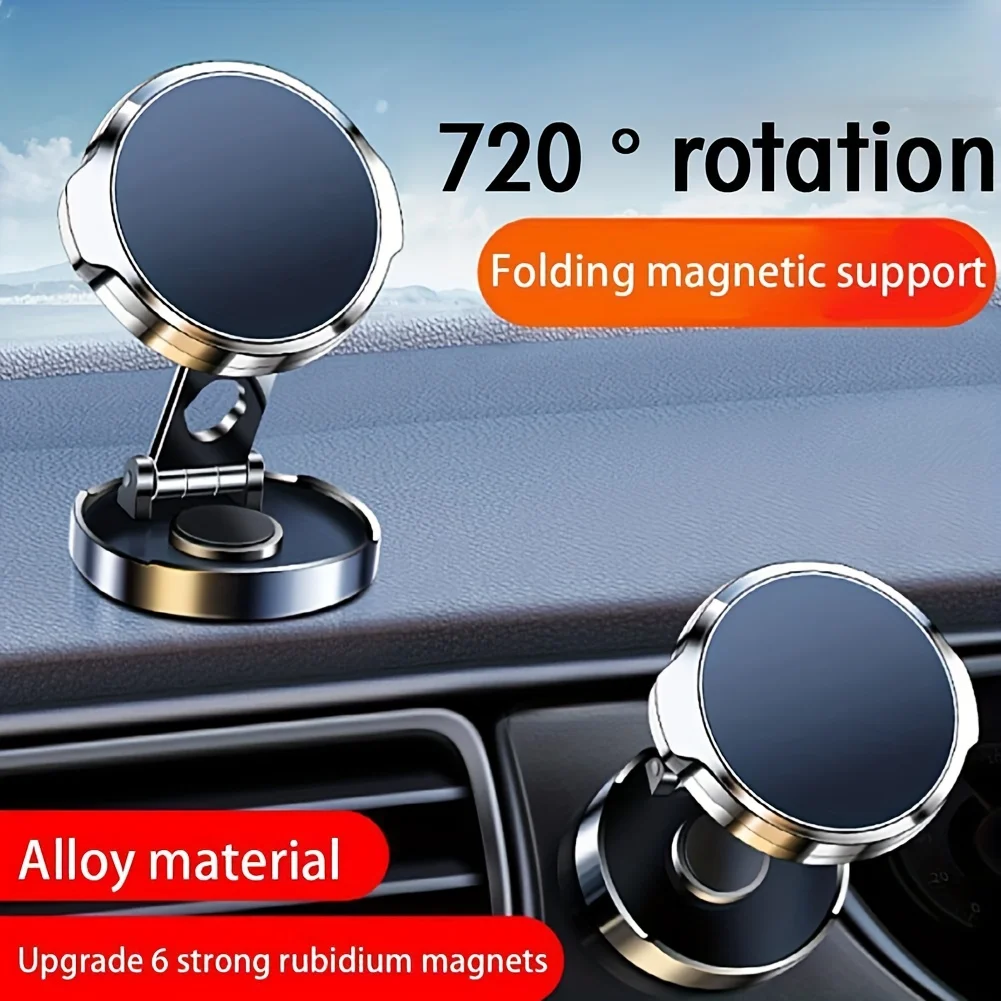 Car Mobile Phone Strong Magnetic Holder 720° Degree Rotation Stand Magnet Support Desktop Smartphone Bracket GPS Air Vent Mount