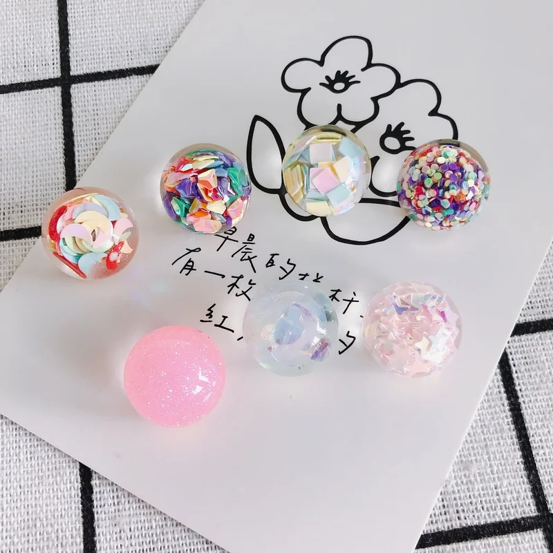 6PCS Symphony Love Sequin Pendant Transparent Sequin Filler Bead Patch Jewelry DIY Material Accessories