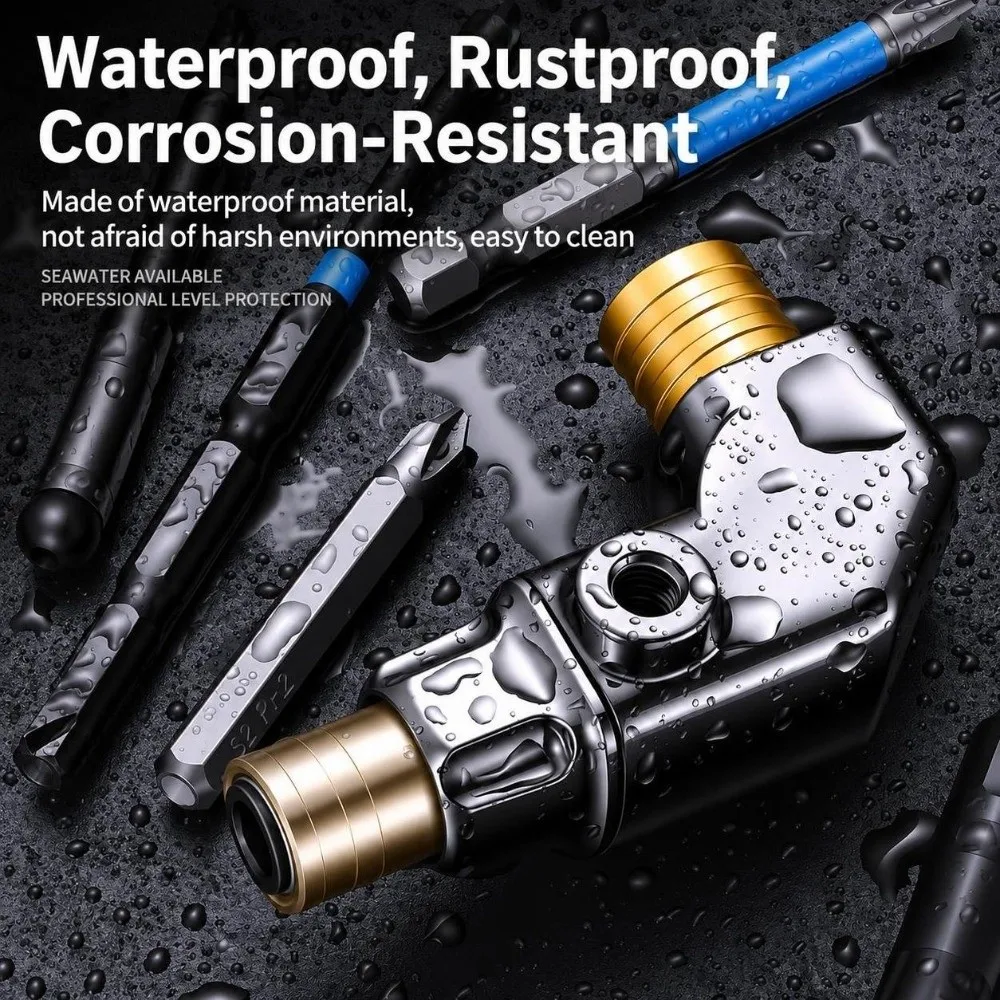 90 Degree Angle Driver Adapter Dual Bearing High Torque Corner Driver Dual End Quick Release Drill Accessory Hardware Repair