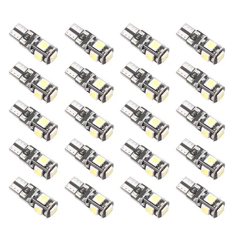 A85E-For Automobiles Compatible 20Pcs LED T10 5050 5SMD Canbus Universal Lighting Module
