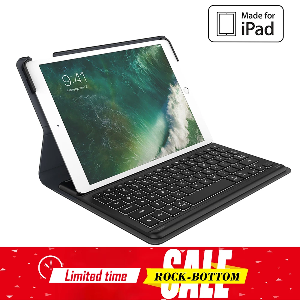 

Клавиатура для планшета Dodocool для 10,5-дюймового iPad Air 2019, с умным разъемом, тонкий защитный чехол, чехол-подставка, клавиши с подсветкой