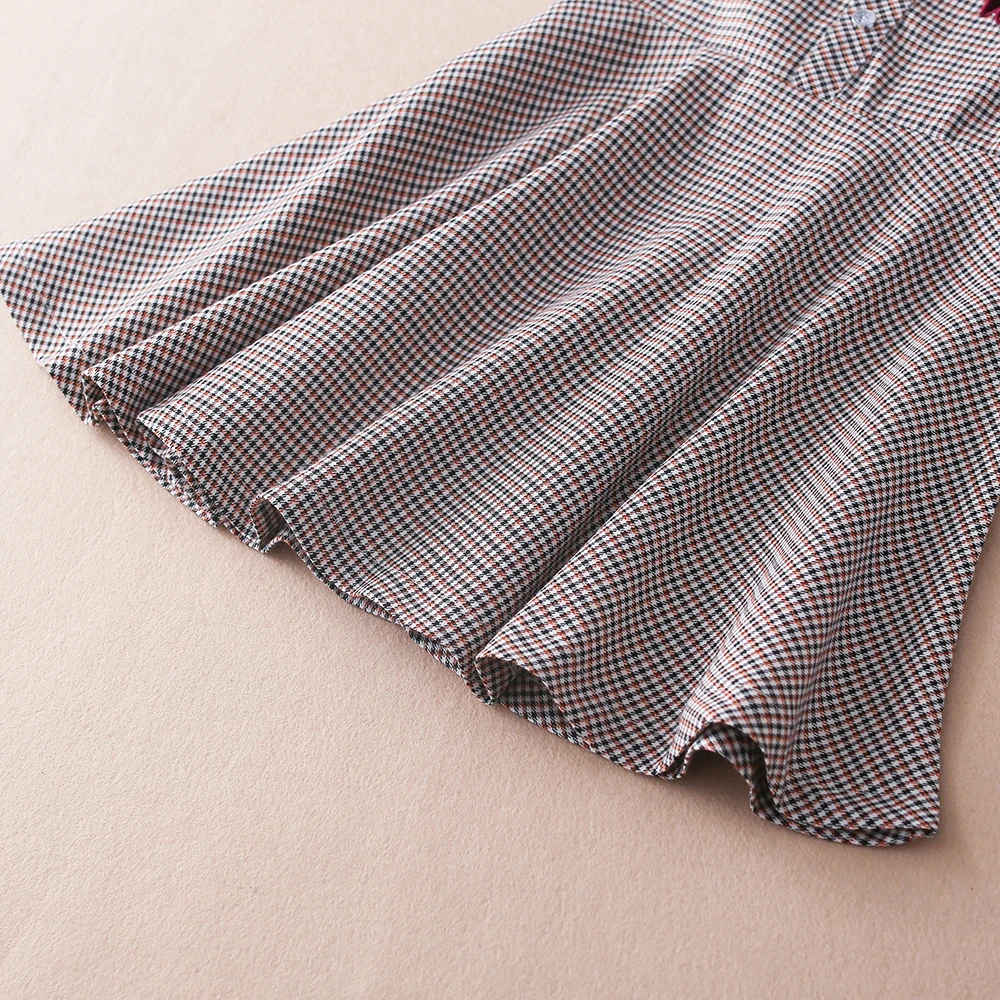 Girls Princess Dresses Spring Autumn Casual Children Long Sleeve Plaid Clothing 4-12 Years Daily Kids Dresses