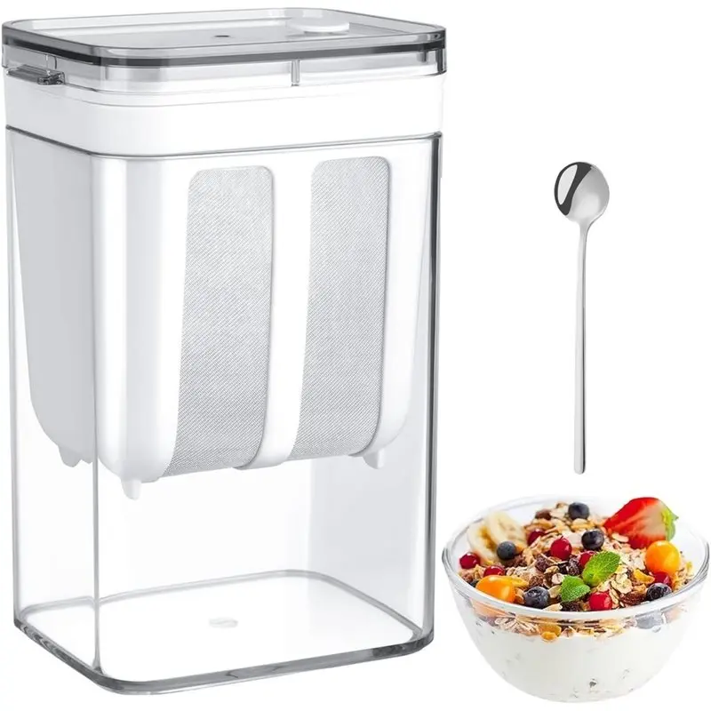 AT63-Reusable Yoghurt Filter Washable Sieve 1800 Ml Capacity Greek Yogurt Maker With Lid Whey Separator