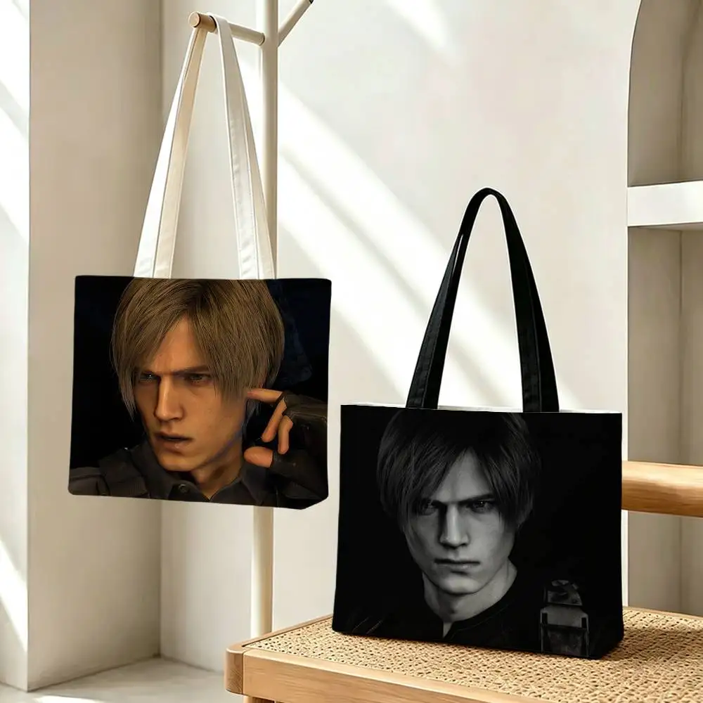 R-Resident E-Evil L-Leon Kennedys Storage Bags Double-Sided Print Large Tote Bag Durable Beach Picnic Foldable Gift Eco