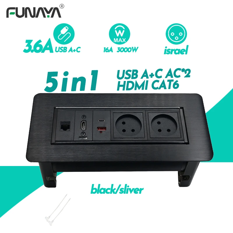 

Israel Embedded Desktop Manual Flip Socket IL Type-c USB HDMI CAT Built-in Combination Box for Furniture Laboratory Multimedia