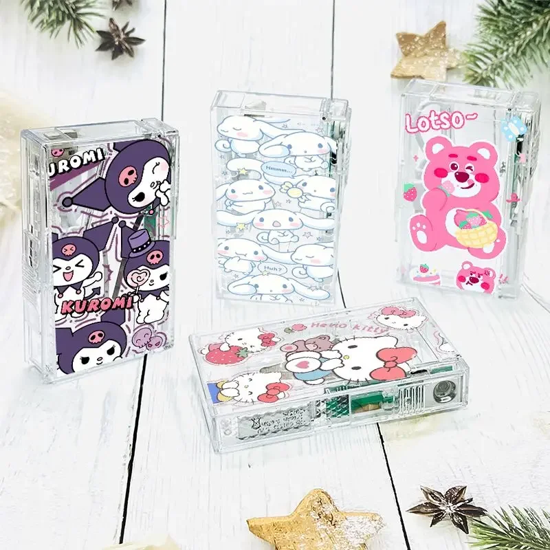 Sanrio My melody Cinnamoroll Hello kitty Pochacco Pompom Purin Kuromi cute cartoon transparent cigarette case integrated lighter