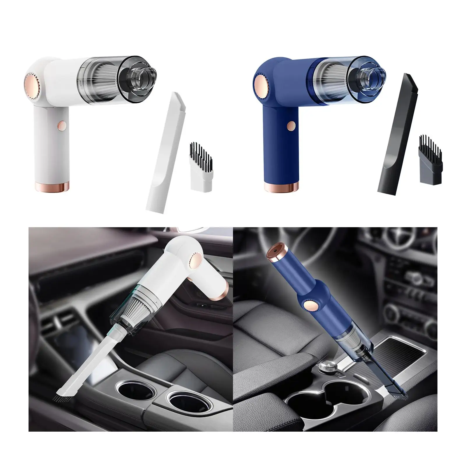 Mini Handheld Car Vacuum Rechargeable Lightweight Easy to Hold High VAC Foldable