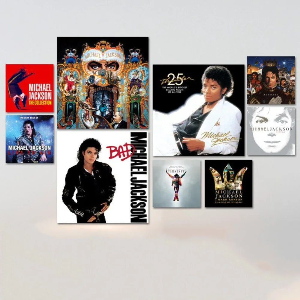 Michael Jackson MJ Album-Poster – Musik-Thema, Foto-Kunstdruck, Kern, legendäre Sängerin, Wanddekoration für Fans, Zimmer und Heimdekoration