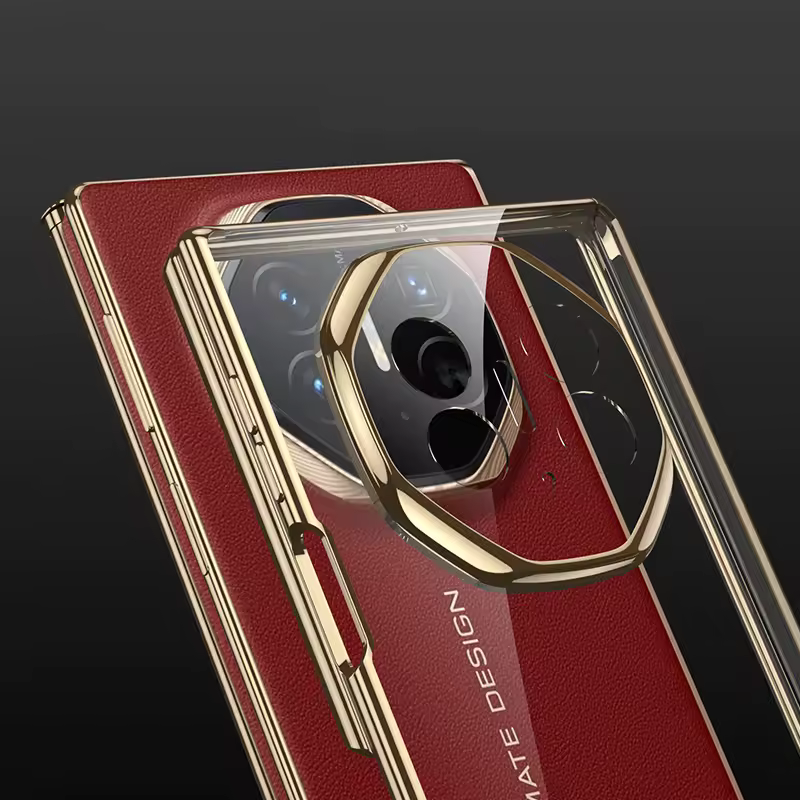 Funda transparente y dorada Huawei Mate XT