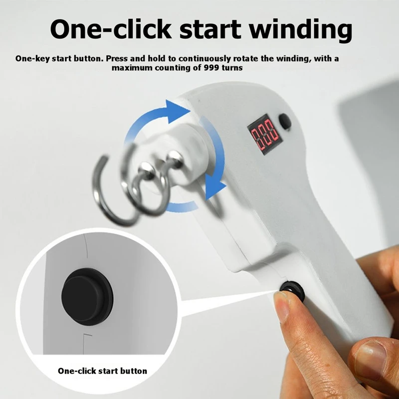 DT16 Electric Rubber Band Winder Automatic Winding for Airplane Competitions Training Rechargeable Digital Display