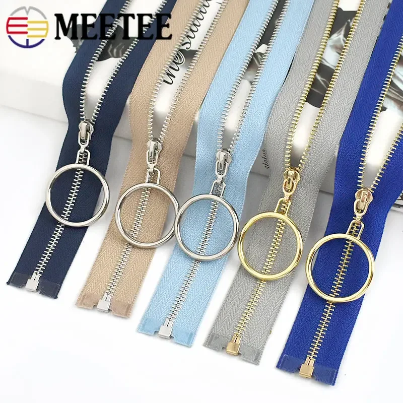 

2/5pcs Meetee 3# 40/50/60/70cm Metal Zippers Open-end Zip Closure for Sewing Bags Jacket Clothes Zipper Repair Kit DIY Accessory