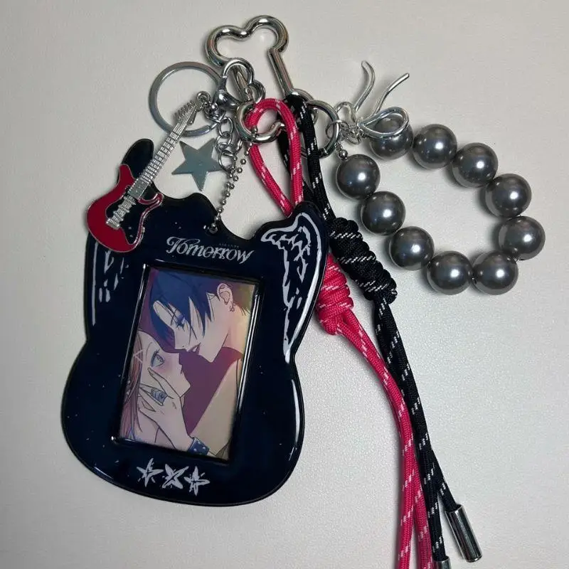 

Guitar Photocard Bag Cute Idol Photos Protective Cover Cartoon Photocard Case Card Holder Bag Keychain Idol Photo Card Holder