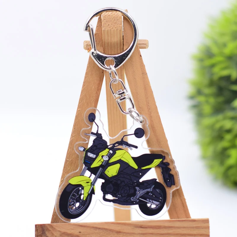 Motorcycle Keychain Clear Acrylic Key Chain Pendant Accessories