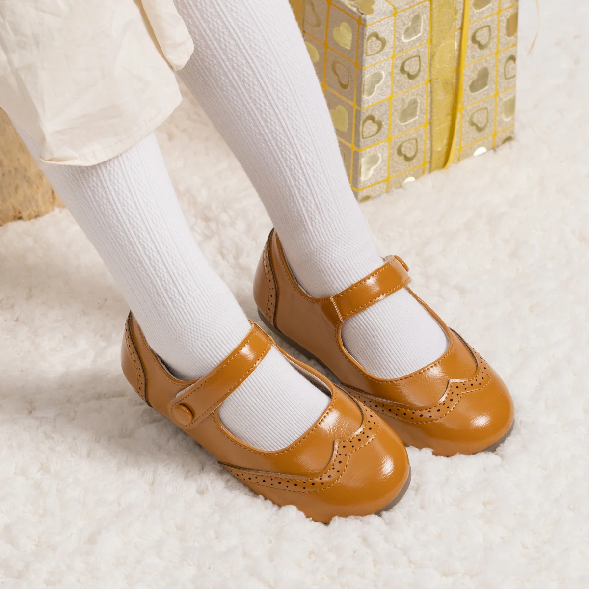 Girls Mary Jane Princess Dress Shoes Toddler Kid Soft Leather Flats Adjustable Strap Casual Party School Shoes