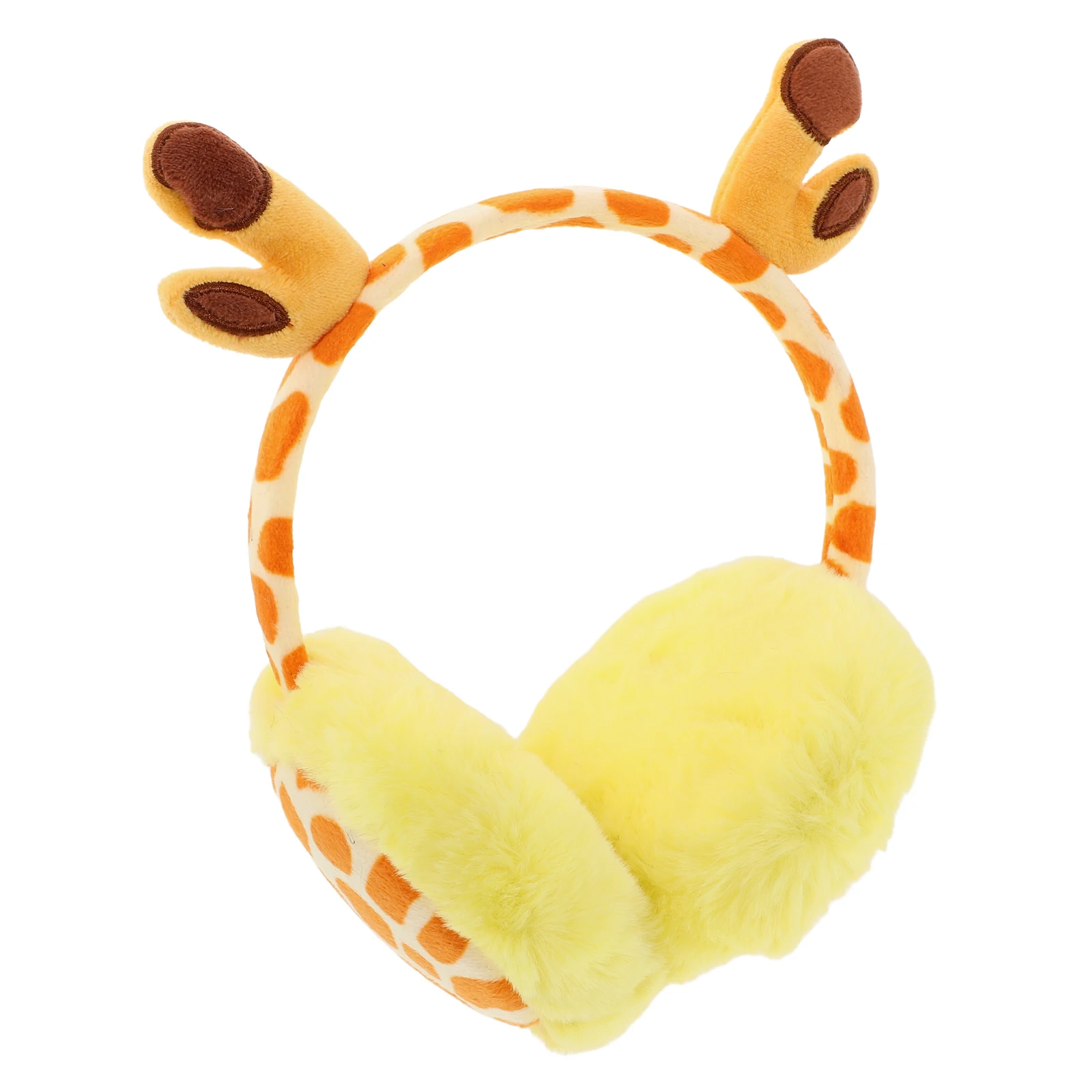 Fluffy Ear Muffs Winter Cartoon Giraffe Cute Animal Ear Warmer Headband Cozy Faux Fur Winter Accessory for Children