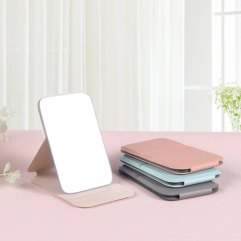 Women Mini Mirror Folding Makeup Hand Mirror Portable Single-side Cosmetic High Definition Compact Travel Size Pocket