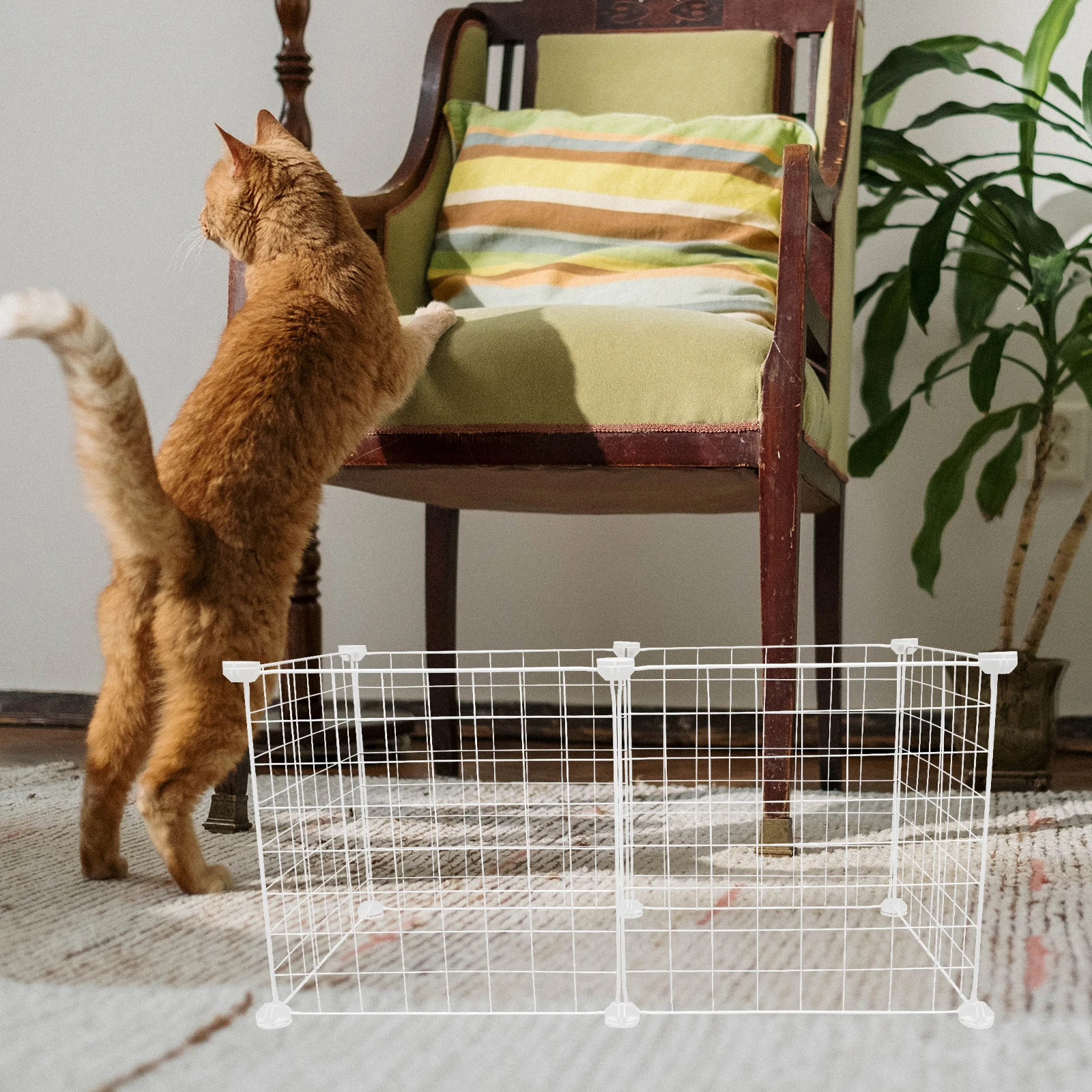 

Convenient Assemble Disassemble Pet Cage Hollow Iron Wire Design Multifunctional Diy Cat Dog Fence
