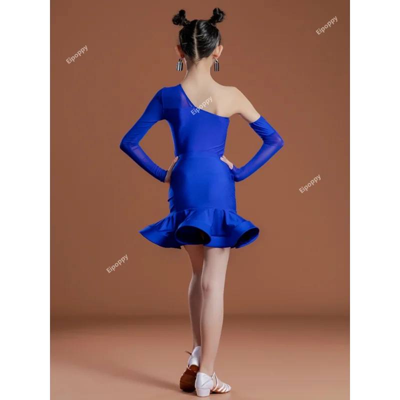 Child Training Latin Performance Clothes Children\'s Latin Practice Dance Clothes Girls\' Cha Cha Rumba Dance Costume Kids