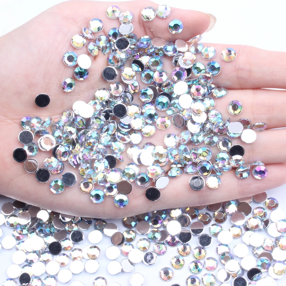 New 1.5-12mm Acrylic Rhinestones Crystal AB And Sizes Shoes Clothing Decorations Sparkling Newest Nail Art Decorations