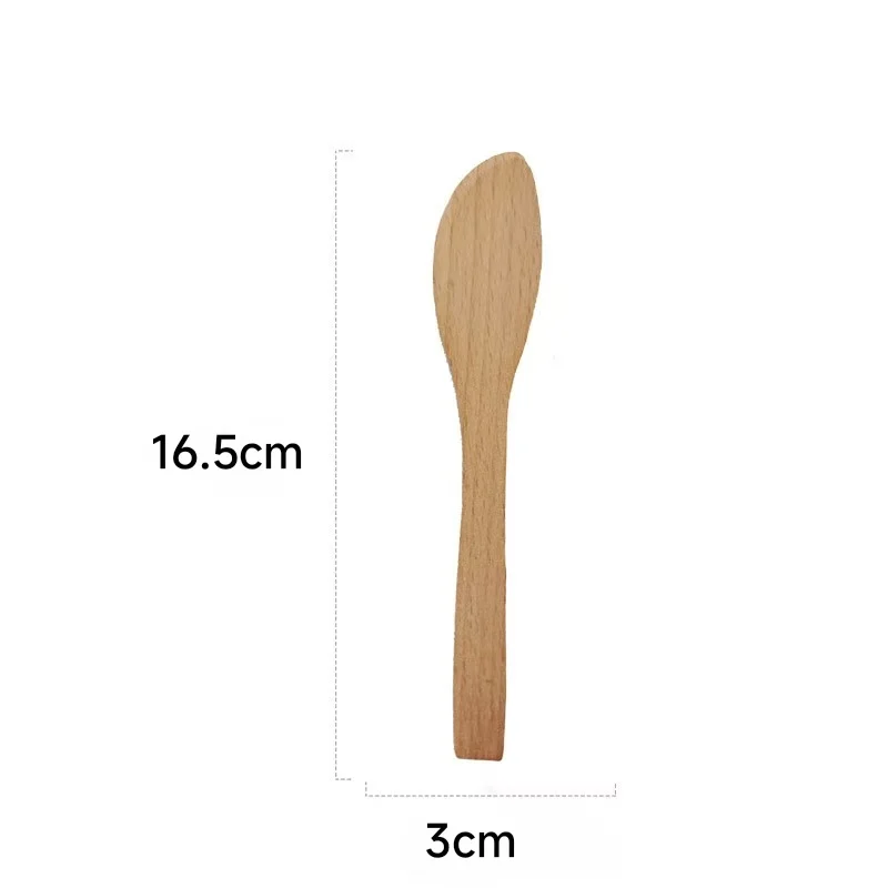 50PCS Personalized Wooden Spatula Cheese Jam Spreader Logo Customize Wood Butter Knife Dumpling Filling Stick Promotional Gift