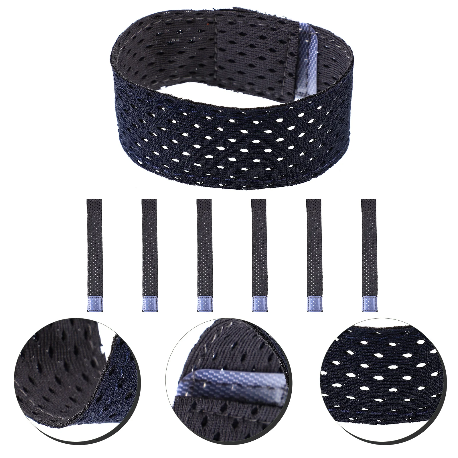 

6Pcs Tape Sleeve Holders Adjustable Elastic Self-Adhesive Bands for Sports Shirt Sleeve Fix Straps Softball Soccer