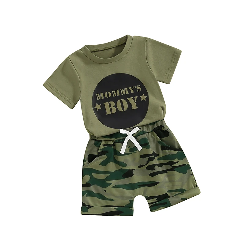 

Baby Boy Summer Clothes Mommy Daddy Baby Boy T-shirt Camouflage Shorts Infant Toddler Boy Outfits Set