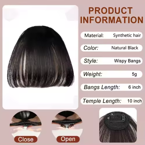 Fake Air Bangs Hair Styling Tools Hair Clip-In Extension Synthetic Hair Fake Fringe Natural False Hairpiece Women Clip In Bangs - Image 13