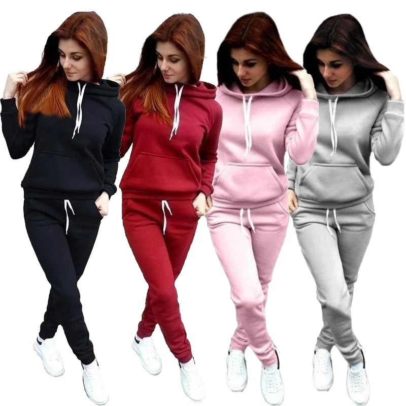 

Women Sets Hoodies Sweatpants Tracksuits Ladies Jogging Sports Baseball Uniforms Girl Sweatshirts Fleece Knitwear Sportwear Coat