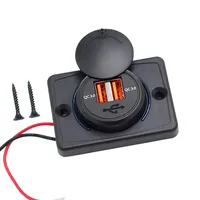36W 12V-24V Car RV USB Outlet Dual Quick Charge 3.0 Socket Panel Waterproof Car USB Fast Charger for Marine Boat ATV Motorcycle