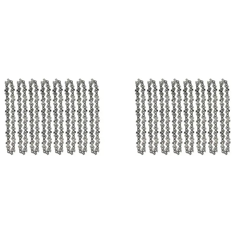 ABLQ 16 Pcs 4 Inch Mini Steel Chainsaw Chain Electric Pruning Saw Accessory Garden Tool Replacement