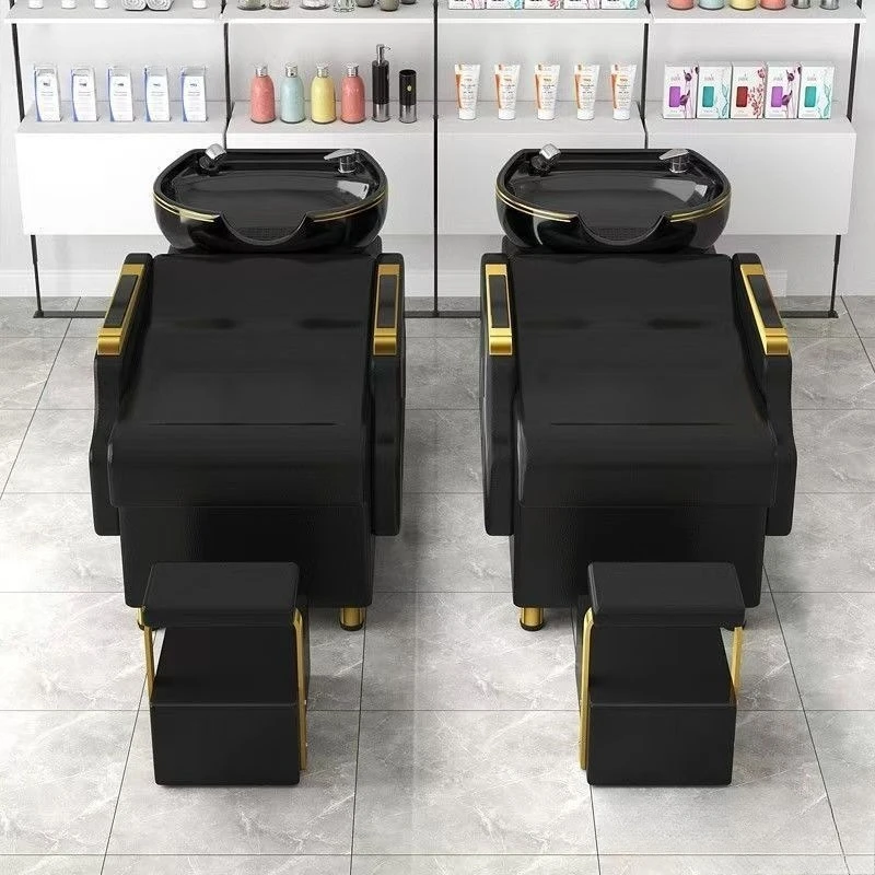 

Кровать для мытья волос в парикмахерской, специальная кровать для смыва в парикмахерской, полуотводящая кровать для мытья волос с керамической раковиной