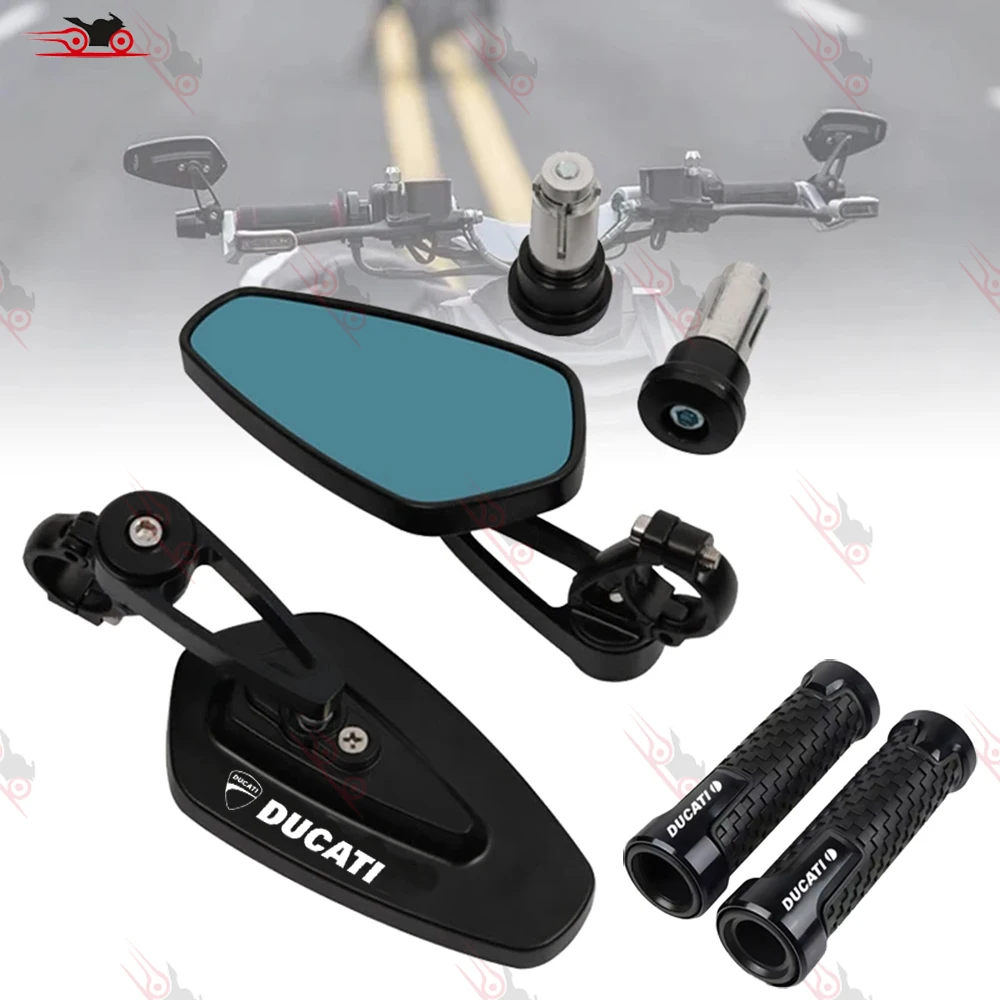 Para Ducati 400 620 695 696 796 821 Monster 899 959 1199 1299 manija de vista trasera de motocicleta extremo de barra espejos retrovisores laterales manillar