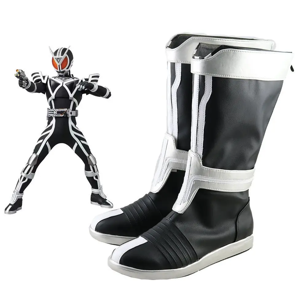 Kamen Rider Delta Cos Men's Shoes, Anime Cosplay Boots Customized