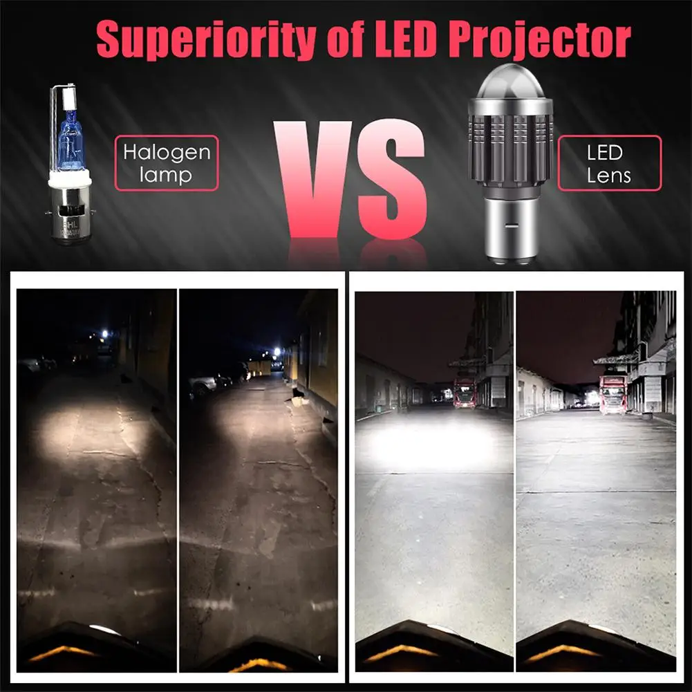 BA20D H6 S2 S1 LED Motorcycle Headlight Bulb Hi/Lo Beam Motorbike Spot Light Bright Illumination Energy Saving Anti-Glare