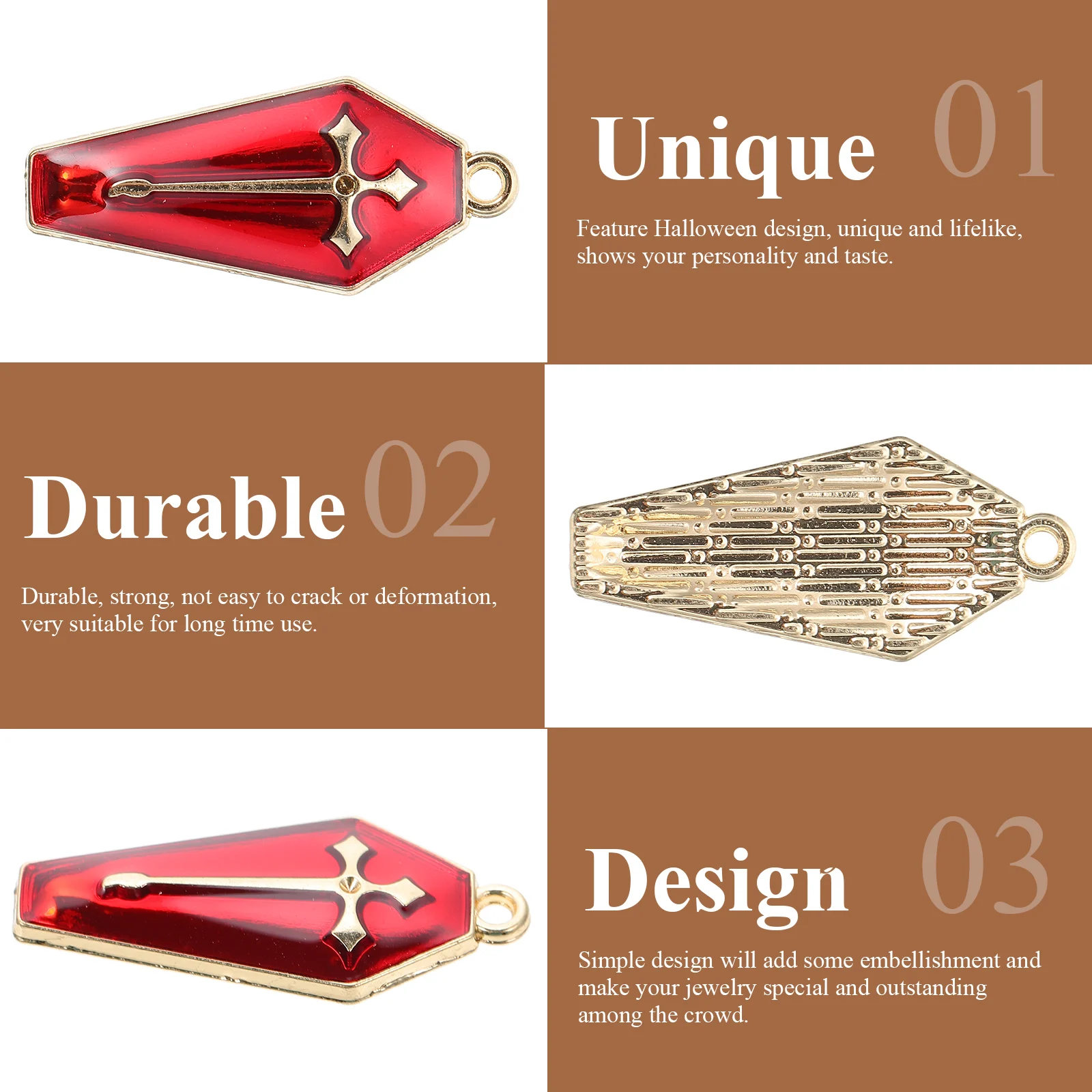 

Halloween Alloy Charms Keychain Pendants Diy Jewelry Making Necklace Bracelet Decorative Coffin Design Golden Plated Jewelry Diy