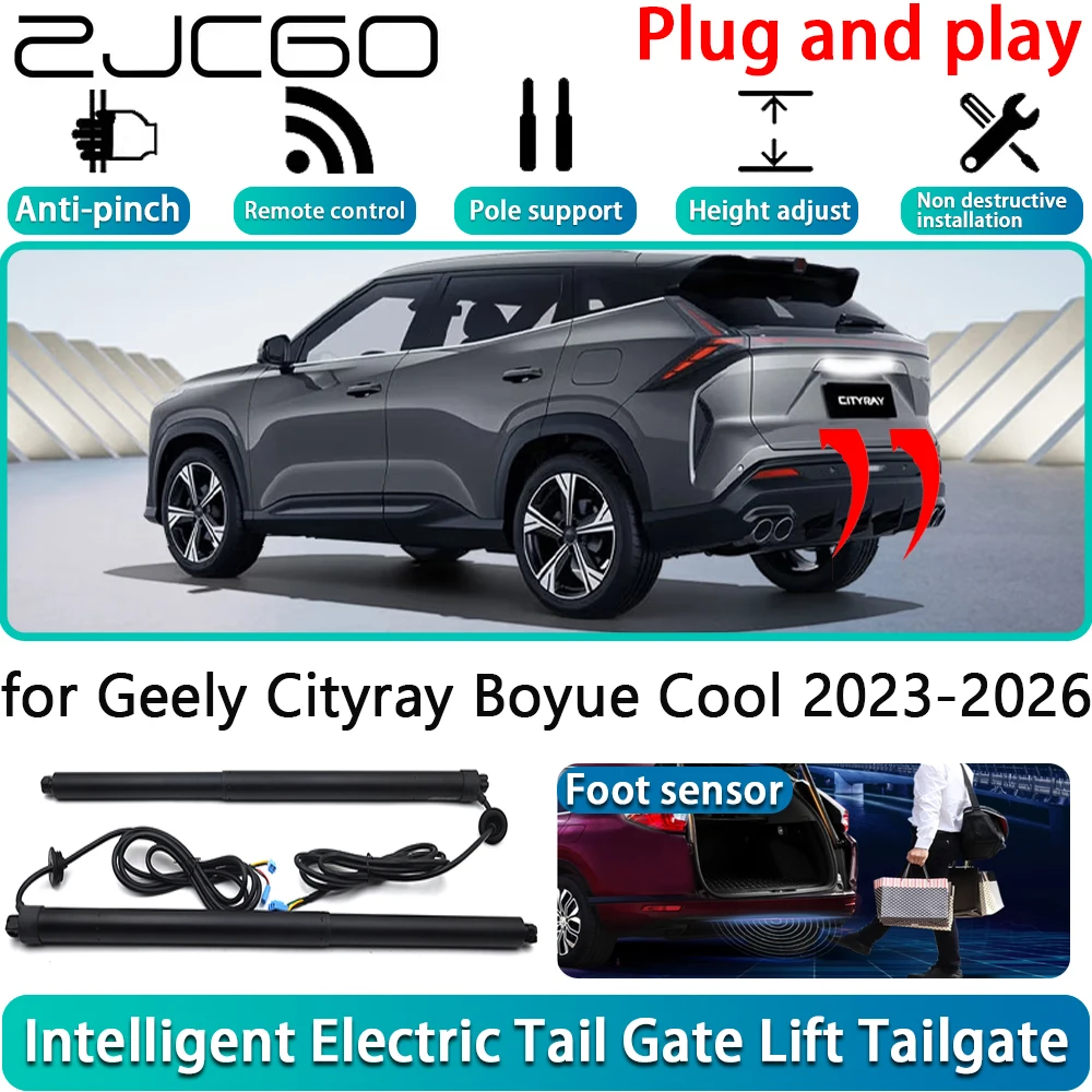 

ZJCGO for Geely Cityray Boyue Cool 2023-2026 Electric Powered Tailgate Power Liftgate Automatic Tailgate System With Foot Sensor