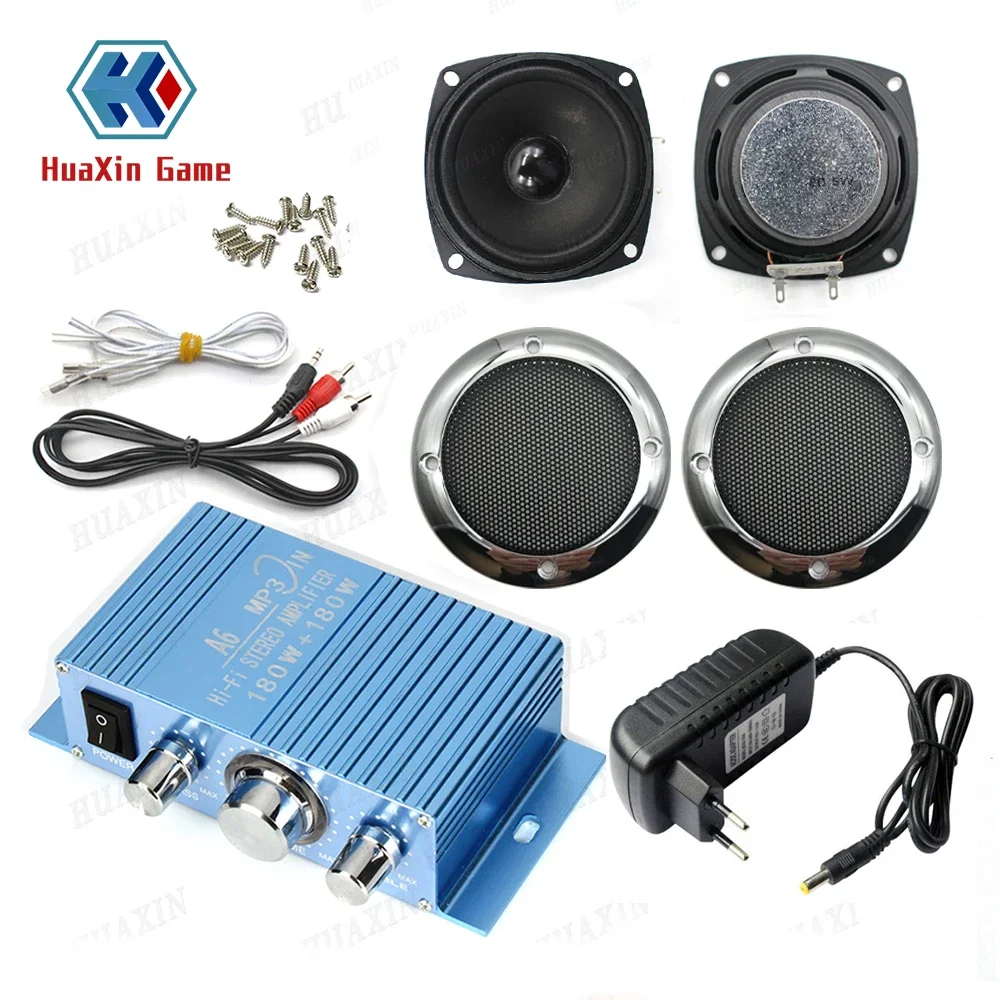 Hi-Fi Audio Stereo Amplifier, Arcade Game Audio Kit, 3inch 8ohm 5W Speaker for Raspberry Pi, Multi Game PCB Pinball Machine