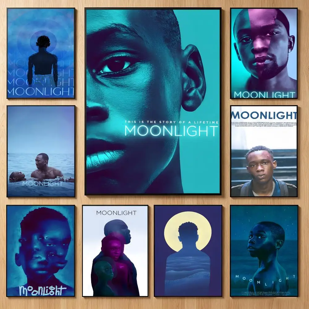 Coming-Of-Age Film M-Moonlight Poster Classic Self-Adhesive PP Wall Sticker for Living Room Bar Decor Gift