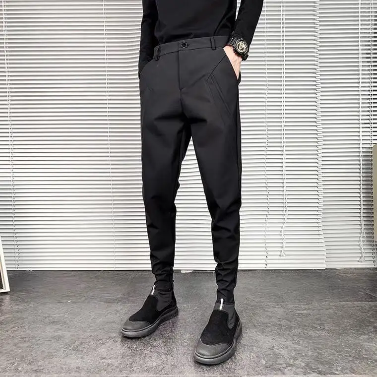 

Autumn 2023 New Casual Pants Men Classic Style Fashion Business Slim Fit Straight Trousers Solid Daily Male Clothes Hot A35